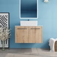 thumbnail image 6 of BNK 30 inch Bathroom Vanity with Sink, Wall-Mounted Bathroom Vanity, Modern Floating Vanity and Ceramic Sink, with White Rock Panels Set, 6 of 12