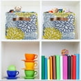 thumbnail image 6 of Large Foldable Storage Bin Yellow Blue Chrysanthemums Fabric Storage Baskets Collapsible Decorative Baskets Organizing Basket Bin with PU Handles for Shelves Home Closet-2Pack Decor Gifts, 6 of 7