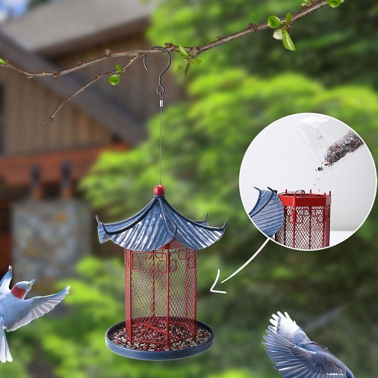 Outdoor Hanging Bird Feeder, Food Feeder, Balcony, Courtyard Garden, Villa, Garden, Metal Pavilion Decoration