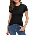 thumbnail image 6 of Fashion Casual Women's Crew neck Short Sleeve T-Shirt Basic Tee Tops, 6 of 6