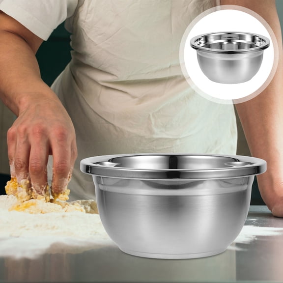 RENACLIPY Sink Bowl Silver Stainless Steel Round for Home Use 1Set