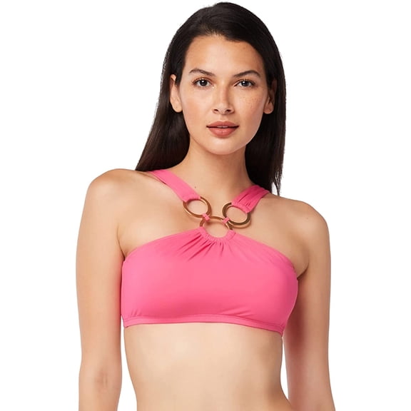 Bleu Rod Beattie Over The Shoulder Bikini Bra Swimsuit Top W/Removable Cups Rose Red 4