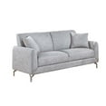 thumbnail image 2 of Rena 2pc Sofa and Loveseat Set, 2 Pillows, Light Gray Burlap Fabric, 2 of 3