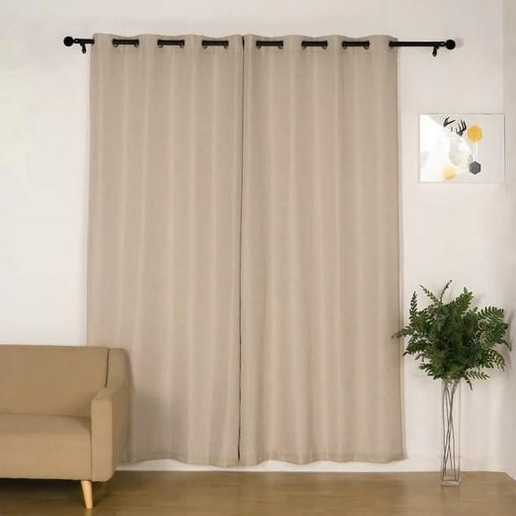 BalsaCircle 2 Beige 52x96" Faux Linen Sheer Curtains Chrome Grommets Window Treatments Decorations Party