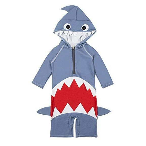Styles I Love Little Boy Shark Costume Swimsuit (12-18 Months) Grey