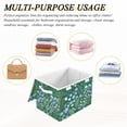 thumbnail image 6 of Yayeee Collapsible Storage Bin with Lid Fabric Closet Decorative Basket with Handles, Blue Flowers Pattern, 6 of 7