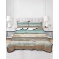 thumbnail image 3 of Farmhouse Blue Grey Brown Twin Size Down Alternative Comforter, Lightweight Comforter Quilt Bedding Set with Pillow Shams Vintage Ombre Wooden All Seasons Bed Comforter Duvet Insert 68"x86", 3 of 7
