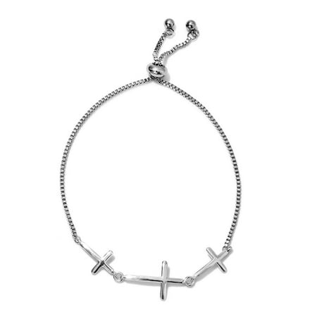 Cross Magic Bolo Bracelet 925 Sterling Silver Stainless Steel Costume Jewelry Gift for Women Adjustable