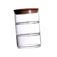 thumbnail image 4 of Frascos de vidrio apilables Contenedor de grano transparente sellado de comida de vidrio de 3 niveles Frascos apilables de 3 niveles para dulce tapa de madera Gloria Frascos apilables, 4 of 9