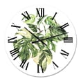 thumbnail image 2 of Designart 'Tropical Green Leaves In Summer Times I' Tropical Wall Clock, 2 of 5