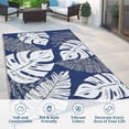 thumbnail image 1 of Reversible Patio Mat – Waterproof Plastic Straw – Tropics Palm Leaves Design – RV, Deck, Balcony, Porch & Beach – Modern Camping Outdoor Rug, 1 of 7