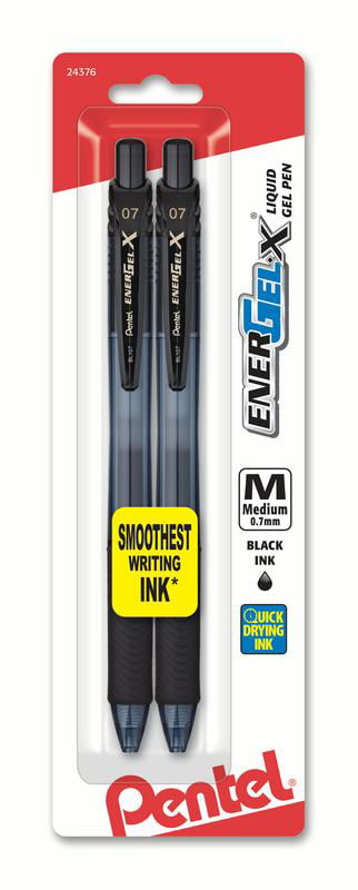 Black Ink 0.5mm Needle Tip Pentel Knock Gel Ballpoint Pen Energel X BLN105-A 