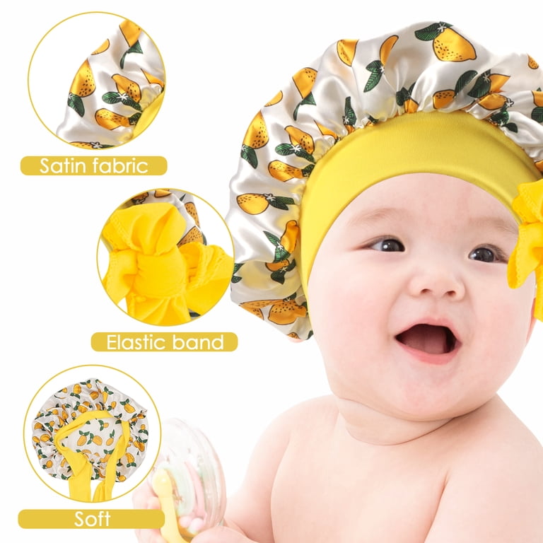 6-Pack Satin Baby Bonnets For Sleeping – Elastic, Wide Brim Toddler Bonnet For Girls & Boys