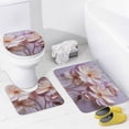 thumbnail image 4 of 4 Piece Bathroom Rug Set with Shower Curtain Dreamy Watercolor Floral Bathroom Sets with Curtain Rug Toilet Cover And U Shaped Mat Watercolor Colorful Flowers Abstract Floral 12 Plastic Hooks, 4 of 8