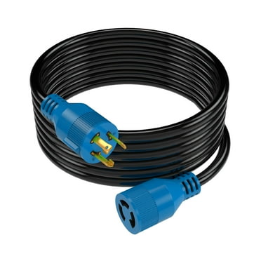 Makerz 250 Heavy-Duty Locking Generator Extension Cord - 3-Prong, 25' Length, NEMA L5-30P Twist Lock Connector to NEMA L5-30R, 3750 Watt Max Load, ETL-Certified