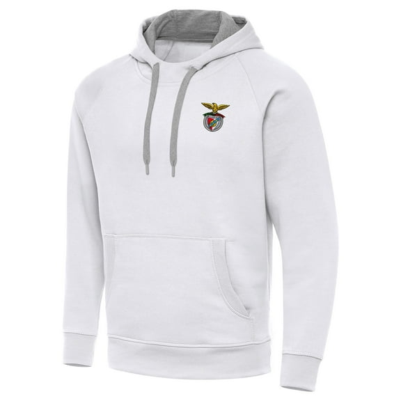 Men's Antigua  White Benfica Takeover Raglan Pullover Hoodie