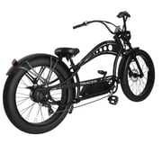 Tracer Chico GT7 26 inch Stretch Cruiser Ebike for Men, 750W Rear Motor, 7 Speed, up to 30 mph, 50 miles, Matte Black