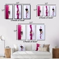 thumbnail image 4 of Designart "Red Wine Glass Presentation Magenta Elegance I" Wine & Champagne Framed Wall Art Set Of 3 - Pink Traditional Frame Gallery Set For Office Decor, 4 of 6