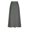 thumbnail image 5 of RUTAYY Women Casual Skirts With Pockets Plus Size Maxi Skirts High Waist Pleated Skirt Long A-Line Skirts Flowy Travel Skirt Solid Color Smocked Boho Pleated Skirts, 5 of 5