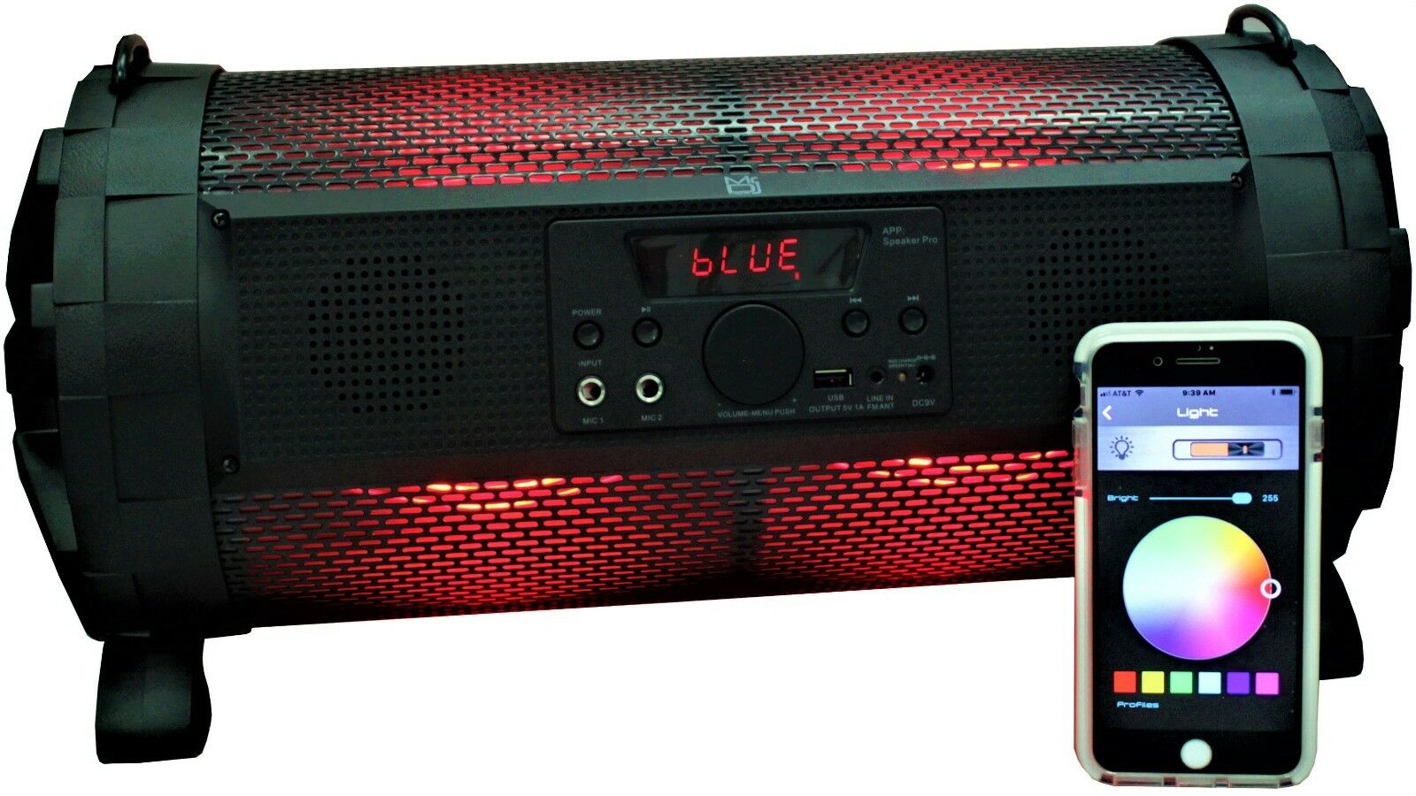 Bluetooth Bazooka Speaker w/ Lights 