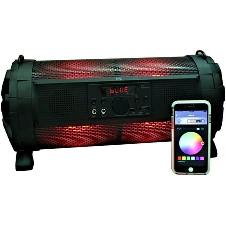 Bluetooth Bazooka Speaker w/ Lights, Battery, AUX, USB/SD and FM Radio with (Best Hindi Radio App)