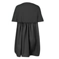 thumbnail image 5 of Dress for Women Summer Pleated Mini Dress Crew Neck Short Sleeve Tunic Dress with Pockets, 5 of 5