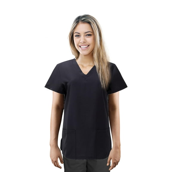 JEFFRICO Scrubs for Women V-Neck Scrub Tops Lightweight Short Sleeve 2 Pocket Scrubs