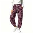 thumbnail image 3 of Lnmiateer Cozy Fleece Jogger Pants for Women High Rise Drawstring Waist Barrel Leg Pockets Street Daily Winter Warm Casual Wear, 3 of 6