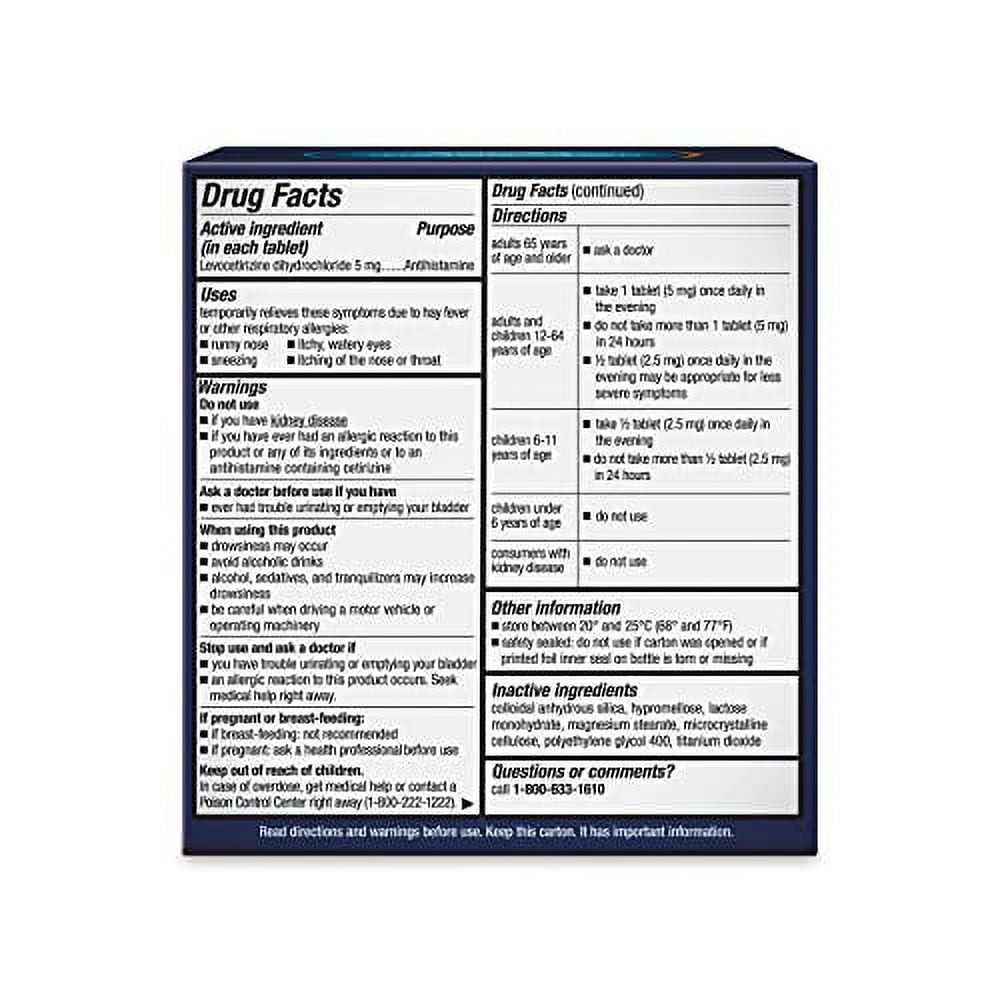 Xyzal Allergy Tablet, 35 Count, Yellow (Pack of 1), 230146