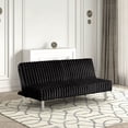 thumbnail image 2 of Furniture of America Wuntly Convertible Chenille Futon Sofa Bed, Black, 2 of 5