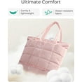 thumbnail image 3 of CNV Expandable Tote Bag for Women, Puffer Work Tote Handbag, Quilted Carry-On Travel Gym Bag, 3 of 16