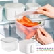 thumbnail image 1 of Recipientes de almacenamiento en frigorífico con tapas - caja transparente de 13,9x12,7 cm para conservar frescos para cereales, harina y snacks, almacenamiento apilable de alimentos en la cocina, 1 of 1