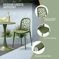 thumbnail image 4 of WestinTrends Playa 5-Piece Outdoor Indoor Metal Patio Dining Table Set With Stackable Polypropylene Patio Side Chairs, Olive Green, 4 of 14