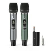 JYX Dual Wireless Microphones, Handheld Microphones with Rechargeable Receiver, Professional Dynamic Microphone for Singing, Speech, U50