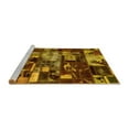 thumbnail image 2 of Ahgly Company Machine Washable Indoor Rectangle Patchwork Yellow Transitional Area Rugs, 6' x 9', 2 of 4