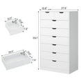 thumbnail image 2 of Afuhokles White Tall Dresser Wood 8 Drawer Dressers for Bedroom, Wood Chest of Drawers Storage Cabinet., 2 of 6