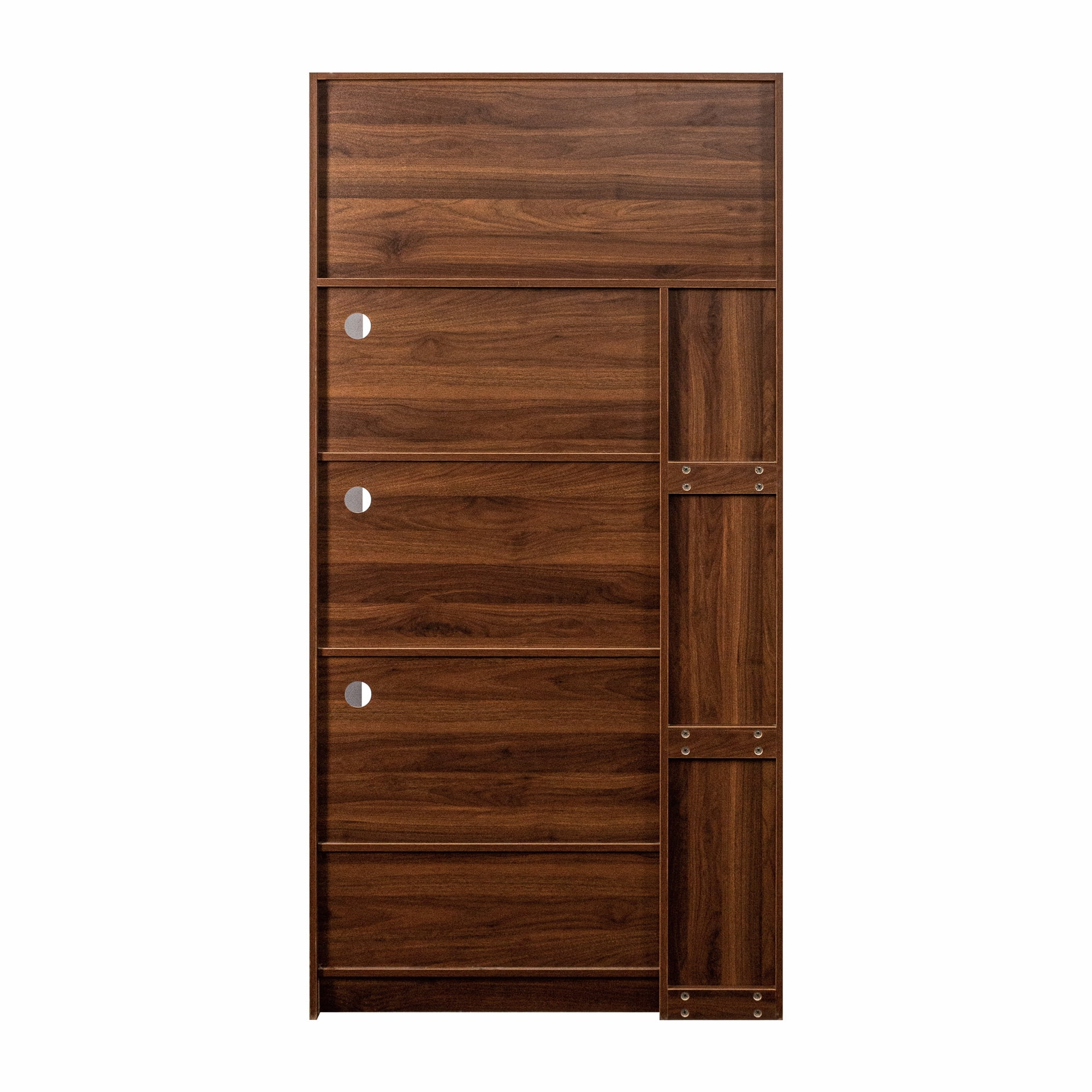 Euroco 70.87" Tall Kitchen Pantry Cabinet with multi-functional pull-out multi-tier storage shelf, 1 Drawers,with Aluminum frame glass door