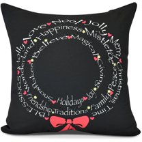 Wreath of Words Word Print Pillow