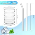 thumbnail image 2 of Juego de vasos de vidrio Tessco Vintage Drinking de 400 ml con 4 pajitas, 2 of 7