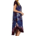 thumbnail image 4 of Sakkas Aloha Floral Caftan Dress - Eggplant / Blue - One Size, 4 of 4