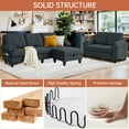 thumbnail image 7 of Pingliang Home Sectional Sofa with Storage Ottoman and Loveseat, 3 Seat L Shaped Couch with Side Pockets and 2 Seat Small Sofa,Living Room Furniture Set for Home Apartment Office Studio, 7 of 7