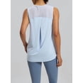 thumbnail image 5 of Womens Workout Tank Tops Back Pleat Loose Fit Sleeveless Yoga Athletic Shirt Soft Cooling Gym Tops Cloud Water Blue XL, 5 of 6