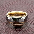 thumbnail image 4 of FILLMOR Tungsten Rings for Men Women Wedding Band Polished Facet Cut Gold Step Edge Sizes 8-16, 4 of 6