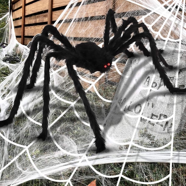 TRAHOO-Décoration Halloween Exterieur, Araignée Géante d