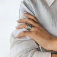 thumbnail image 5 of 81stgeneration Women's 999 Fine Silver Karen Hill Tribe Wraparound Intricate Leaf Adjustable Ring, 5 of 8
