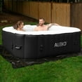 thumbnail image 3 of ALEKO 6 Person Jet Square Outdoor Inflatable Black Hot Tub Spa with Cover, 3 of 14