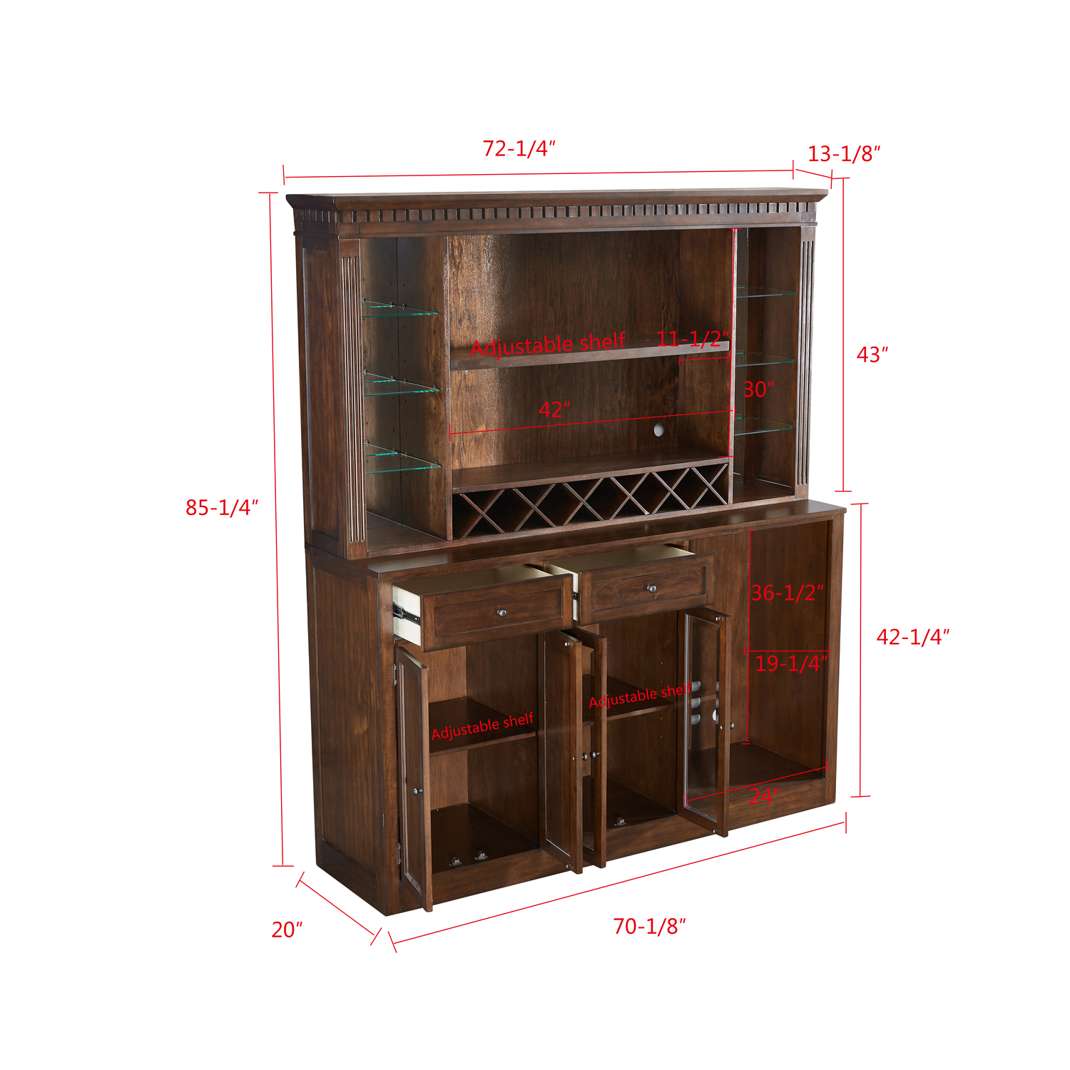 ECI Furniture Manchester Back BarFinishDistressed Walnut