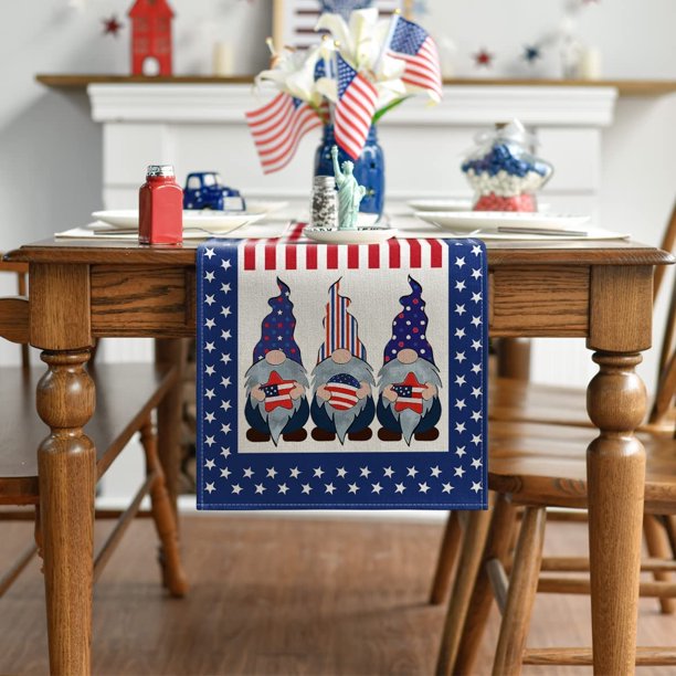 July Table Runner 13 X 72 Inches Patriotic Memorial Independence Day