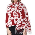 thumbnail image 5 of Shawl Wraps for Women - red plaid Moose Bunny bear Oversized Fall Winter Fashion Blanket Scarf for Women, 5 of 6
