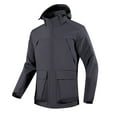 thumbnail image 2 of amkenre Rain Jacket Men Solid Full Zip Coats Pocket Long Sleeve Hooded Blouses Windproof Waterproof Thermal Outerwear Mens Golf Hiking Sportswear Winter Plus Size M-4XL, 2 of 5